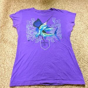 Guy Harvey Purple Tee with Marlin Graphic